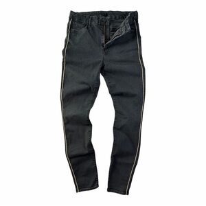 MOTHER Black Skinny Jeans with Gold Stitching